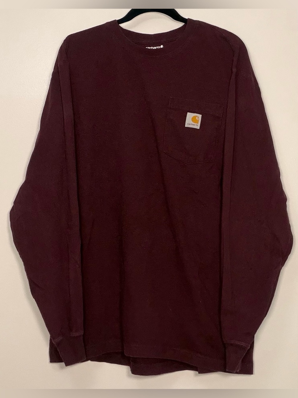 Carhartt Long Sleeve Pocket Tee in Maroon
